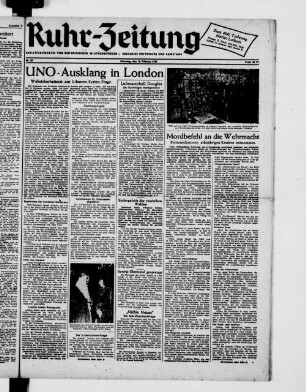 Ruhr-Zeitung ; Ausgabe G ; Gelsenkirchen, Bottrop/Gladbeck