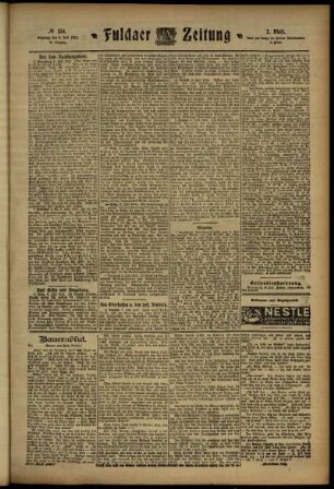 Zweite Ausgabe vom Dienstag, den 09. Juli 1912.