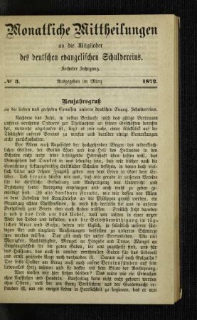 Neujahrsgruß : an die lieben und geehrten Genossen unseres deutschen Evang. Schulvereins