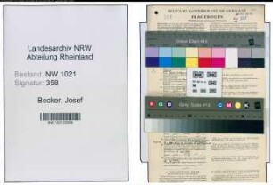 Entnazifizierung Josef Becker , geb. 16.08.1892 (Schuldirektor)