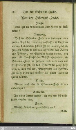 Von der Schweins-Zucht