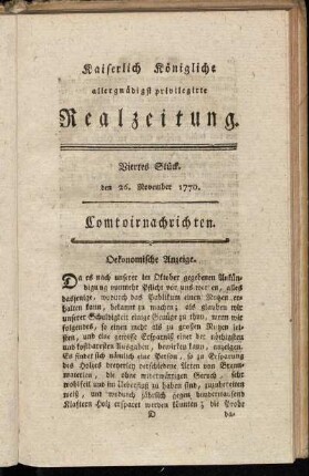 Viertes Stück. den 26. November 1770.