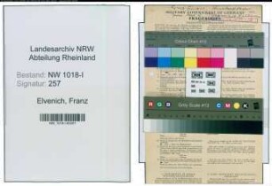 Entnazifizierung Franz Elvenich , geb. 28.05.1904 (Krankenpfleger)