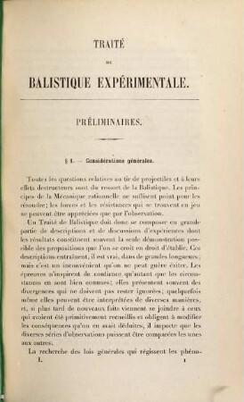 Traité de balistique expérimentale, par M. Félix Hélie : Ouvrage publié sous les auspices du ministre de la marine. 1