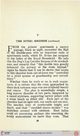 V. The Sites: Knossos (continued)