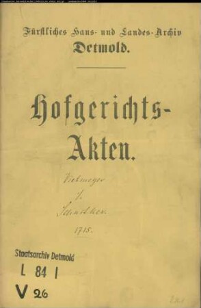 Vietmeyer, Simon in Oberschönhagen gegen Johann Schnitker in Oberschönhagen - Näherrecht