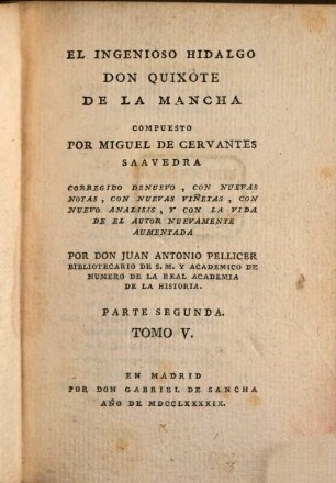 El Ingenioso Hidalgo Don Quixote de La Mancha, 5. Parte segunda