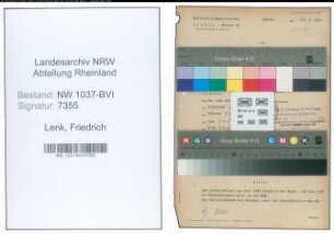Entnazifizierung Friedrich Lenk , geb. 24.08.1902 (Friseur)
