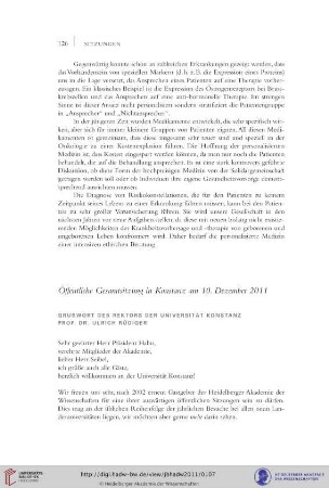 Öffentliche Gesamtsitzung in Konstanz am 10. Dezember 2011