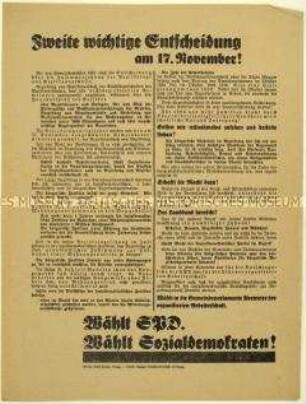 Aufruf der SPD zu den Kommunalwahlen 1929
