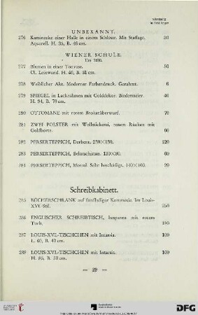 Schreibkabinett (Nr. 285-320)