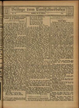 Zweite Ausgabe vom Sonntag, den 15. Oktober 1916.