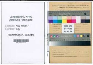 Entnazifizierung Wilhelm Frommhagen , geb. 03.11.1898 (Angestellter)