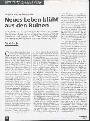Juden in Schleswig-Holstein: Neues Leben blüht aus den Ruinen