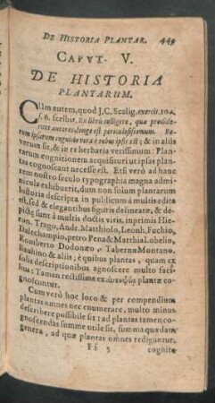 Caput V. De Historia Plantarum