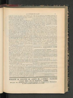 Propagande & Renseignements Divers.