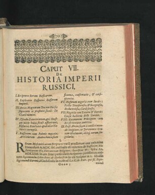Caput VII. De Historia Imperii Russici.