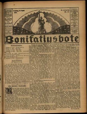 Erste Ausgabe vom Sonntag, den 10. April 1927.