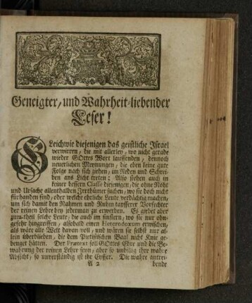 Geneigter, und Wahrheit-liebender Leser!