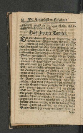 Das Zweyte Capitel.