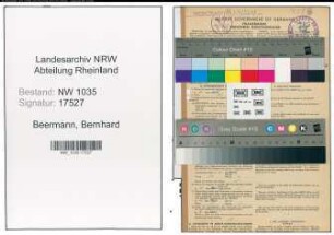 Entnazifizierung Bernhard Beermann , geb. 08.07.1920 (Kaufmaennischer Angestellter)