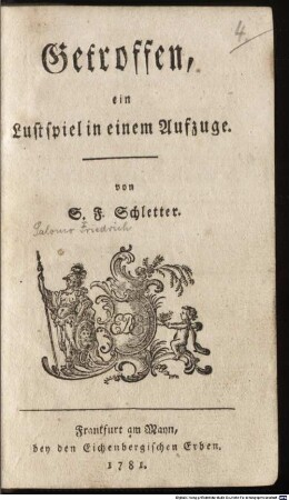 Getroffen : ein Lustspiel in einem Aufzuge