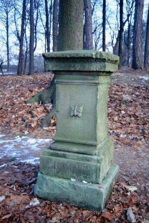 alter Grabstein mit Schmetterlingsmotiv