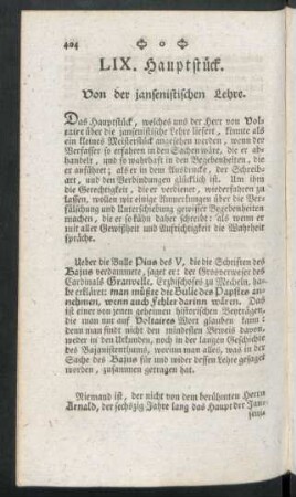 LIX. Hauptstück. Von der jansenistischen Lehre