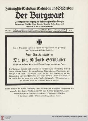 Herr Amtsgerichtsrat Dr. jur. Richard Beringuier