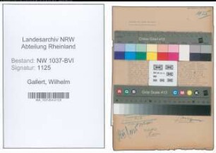 Entnazifizierung Wilhelm Gallert , geb. 26.05.1896 (Maschinenmeister)