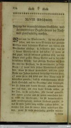 XLVIII. Abschnitt. Anzeige der mannichfaltigen Umstände, welche wunderbare Begebenheiten der Nachwelt glaubwürdig machen