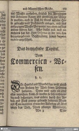 Das dreyzehnde Capitul. Vom Commercien-Wesen