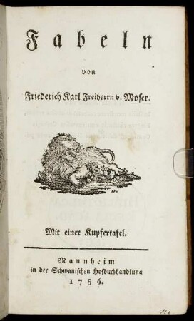 Fabeln : Mit einer Kupfertafel