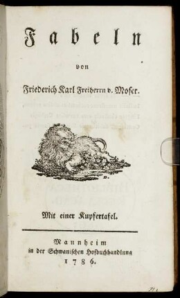 Fabeln : Mit einer Kupfertafel