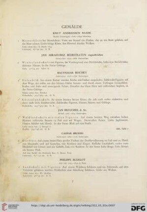 Gemälde (Nr. 1-122)
