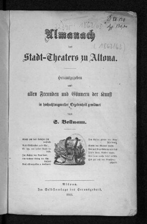 1862/63(1863): Almanach des Altonaer Stadt-Theaters