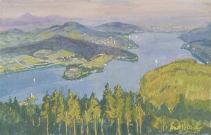 Blick über den Wörthersee vom Pyramidenkogel August 1955