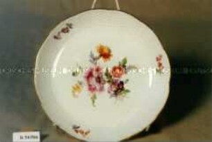 Teller, Modell Altozier mit Blumenmalerei