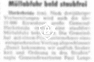Müllabfuhr bald staubfrei
