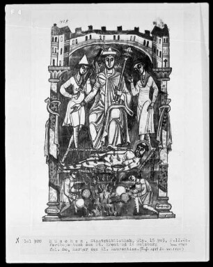 Perikopenbuch aus dem Benediktinerinnenkloster Sankt Erentrud auf dem Nonnberg — Marter des heiligen Laurentius, Folio 80recto