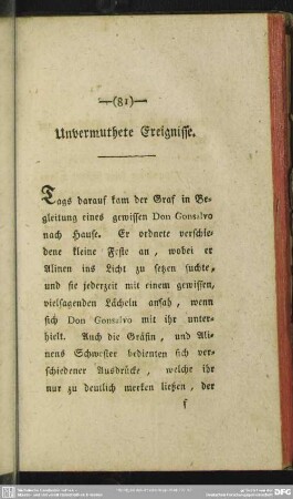 Unvermuthete Ereignisse