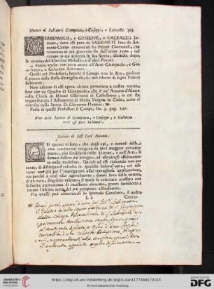 Notizie di Sabioneti Giampaolo, e Giuseppe, e Galeazzo