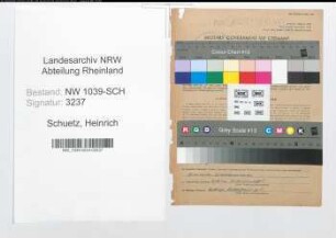 Entnazifizierung Heinrich Schuetz , geb. 12.04.1906 (Arzt)