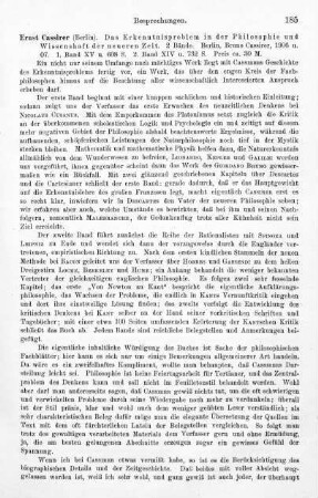 185-186, Ernst Cassirer. Das Erkenntnisproblem in der Philosophie und Wissenschaft der neueren Zeit . 1906