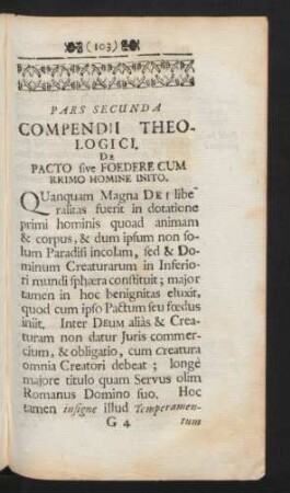 Pars Secunda Compendii Theologici