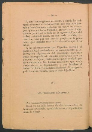 IV - Los primeros síntomas