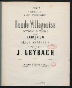 Ronde Villageoise : fantaisie pastorale pour harmonium ou orgue expressif