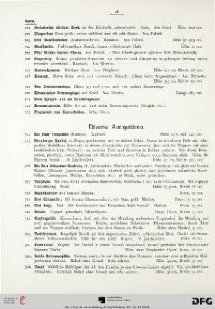 Diverse Antiquitäten (Nr. 714-759)
