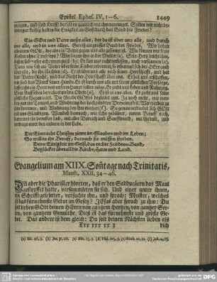 Evangelium am XIIX. Sonntage nach Trinitatis, Matth. XXII, 34-46
