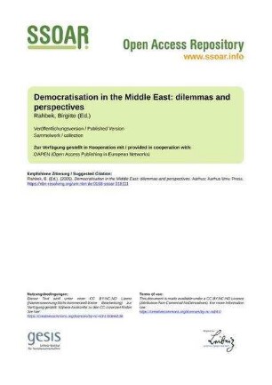 Democratisation in the Middle East: dilemmas and perspectives